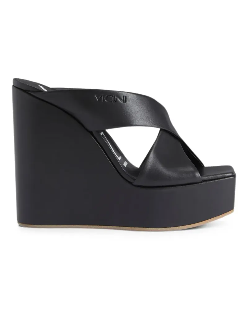 Giuseppe Zanotti leather wedge sandals - Schwarz Schwarz