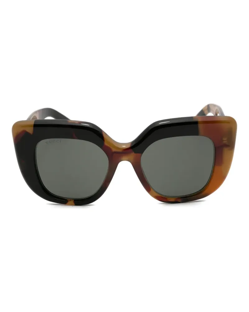 Gucci oversized-frame tortoiseshell-effect sunglasses - Braun Braun