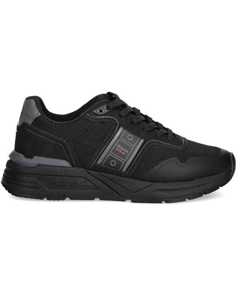 Blauer Sneakers mit Mesh-Einsätzen - Schwarz Schwarz