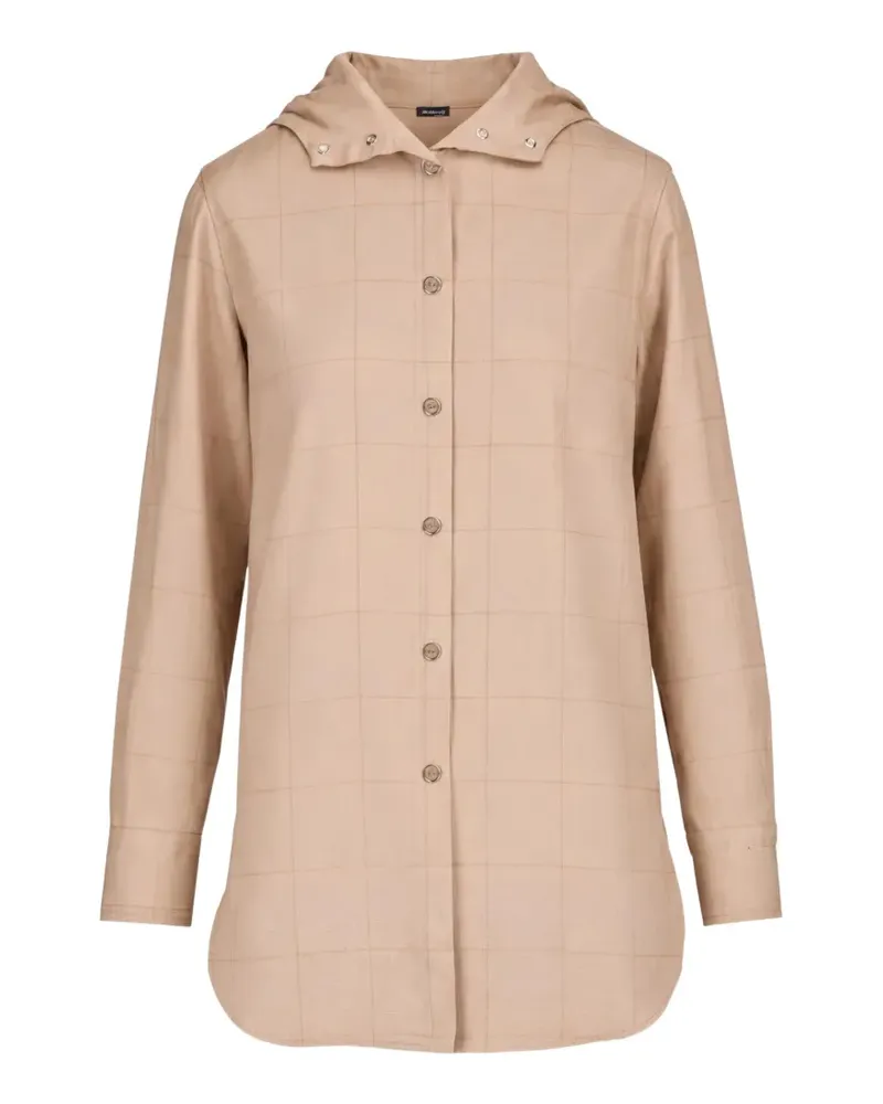 Kiton Kapuzenjacke mit Karomuster - Nude Nude