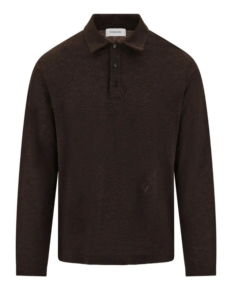 Ferragamo Langärmeliges Poloshirt - Braun Braun