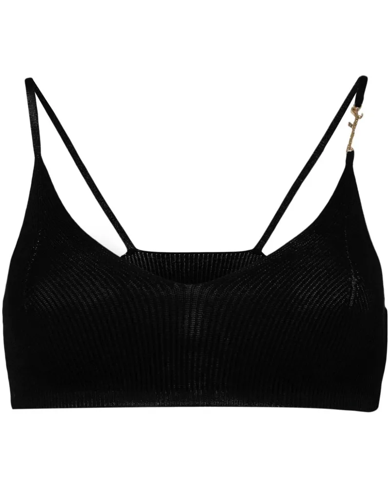 Jacquemus La Bandeau Pralu Strick-Bralet Schwarz