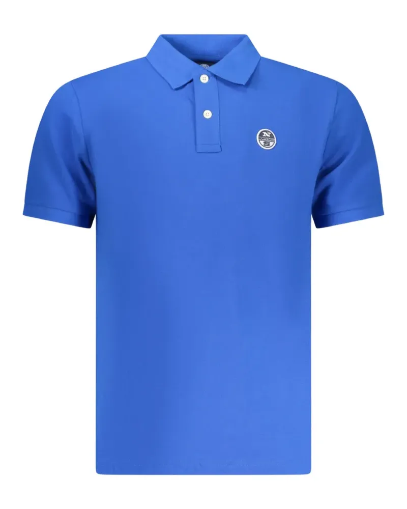 North Sails logo-patch piqué polo shirt - Blau Blau
