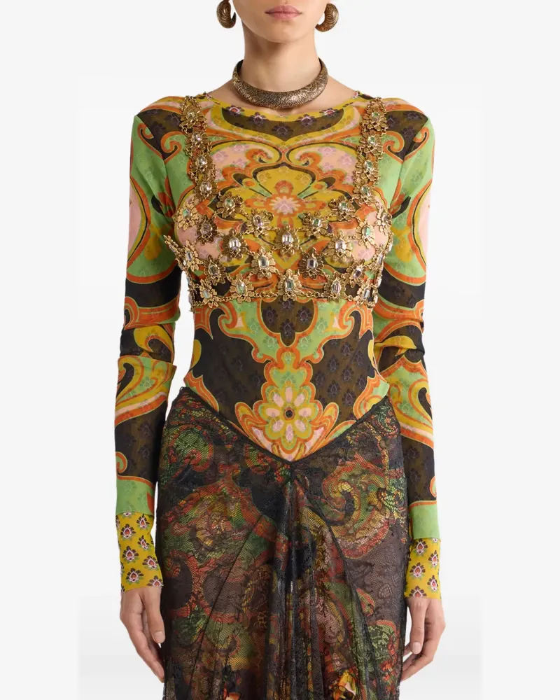 Etro Oberteil mit V-Ausschnitt - Gold Gold