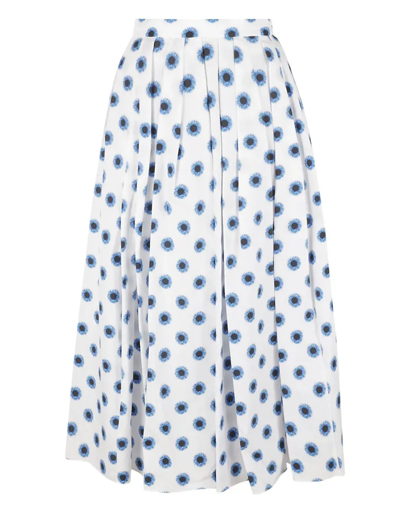 Alexander McQueen Rock mit Blumen-Print - Weiß Weiß