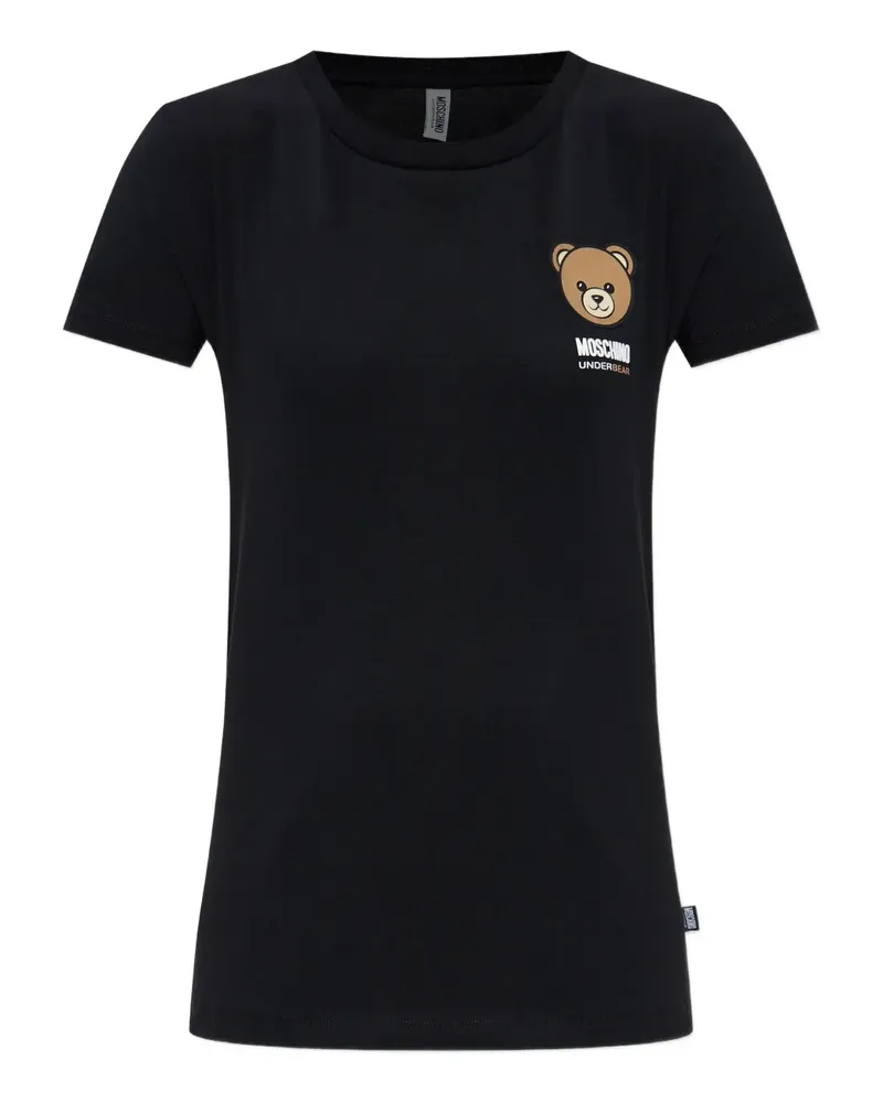 Moschino T-Shirt mit Teddy - Schwarz Schwarz