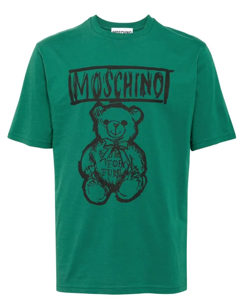 Moschino T-Shirt mit Teddy-Print Grün