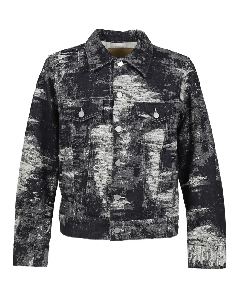 TAAKK Geknöpfte Jacke mit Bleach-Effekt - Schwarz Schwarz