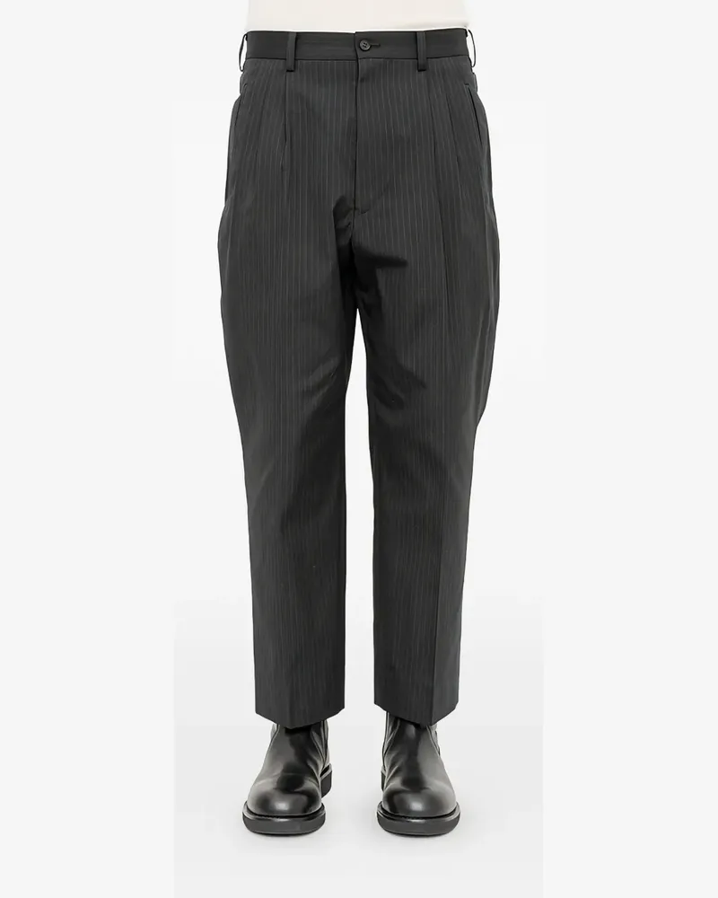 Comme des Garçons pinstripe-pattern pleated trousers - Schwarz Schwarz