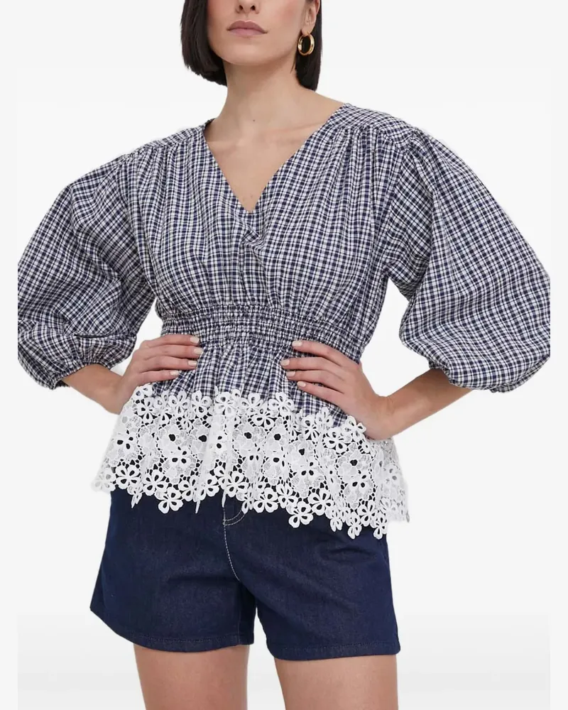 Barbour Oberteil mit Vichy-Karo - Blau Blau