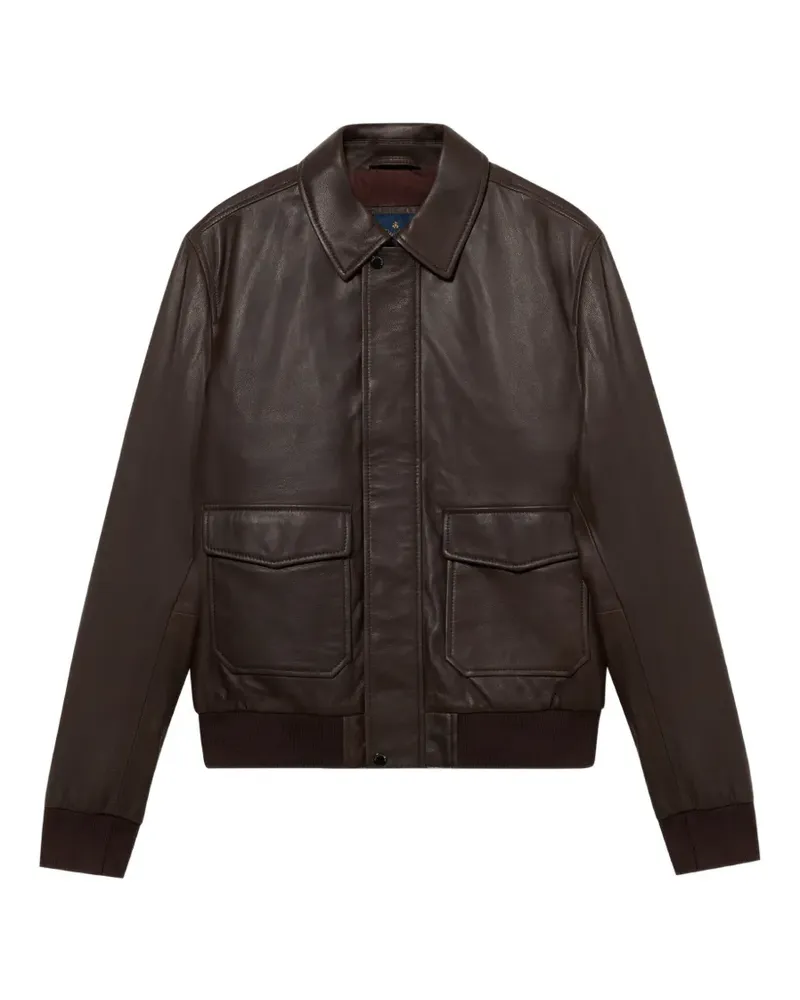 Brooks Brothers pointed-collar leather jacket - Braun Braun