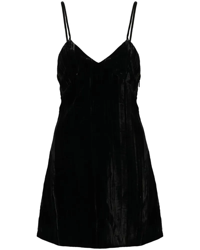 Saint Laurent Minikleid aus Samt - Schwarz Schwarz