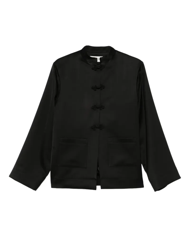 Róhe Jacke mit Mandarinkragen - Schwarz Schwarz