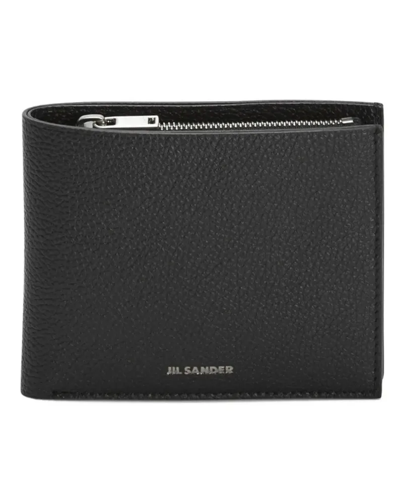 Jil Sander Grained Portemonnaie mit Logo-Prägung - Schwarz Schwarz