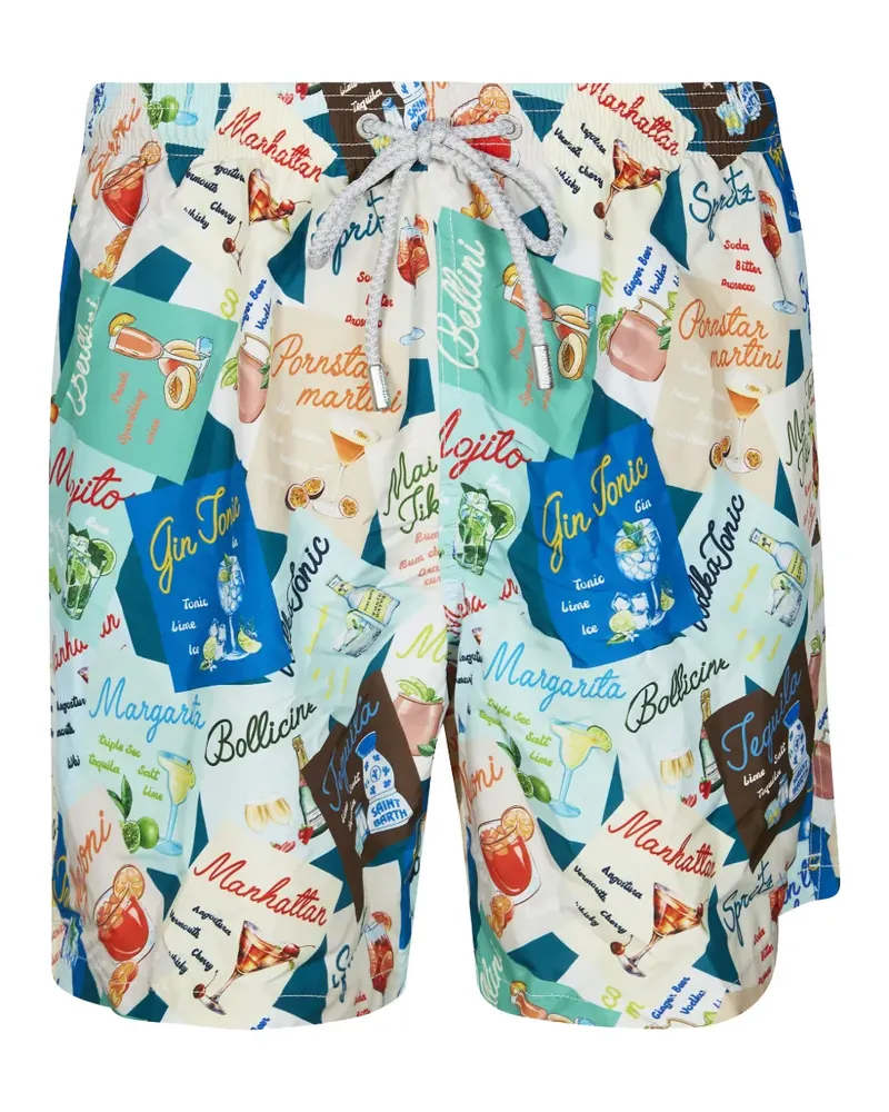 MC2 Saint Barth Lighting cocktail-print swim shorts - Nude Nude