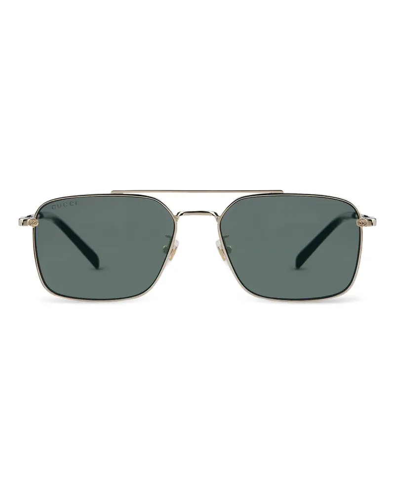 Gucci Sonnenbrille mit eckigem Gestell - Gold Gold