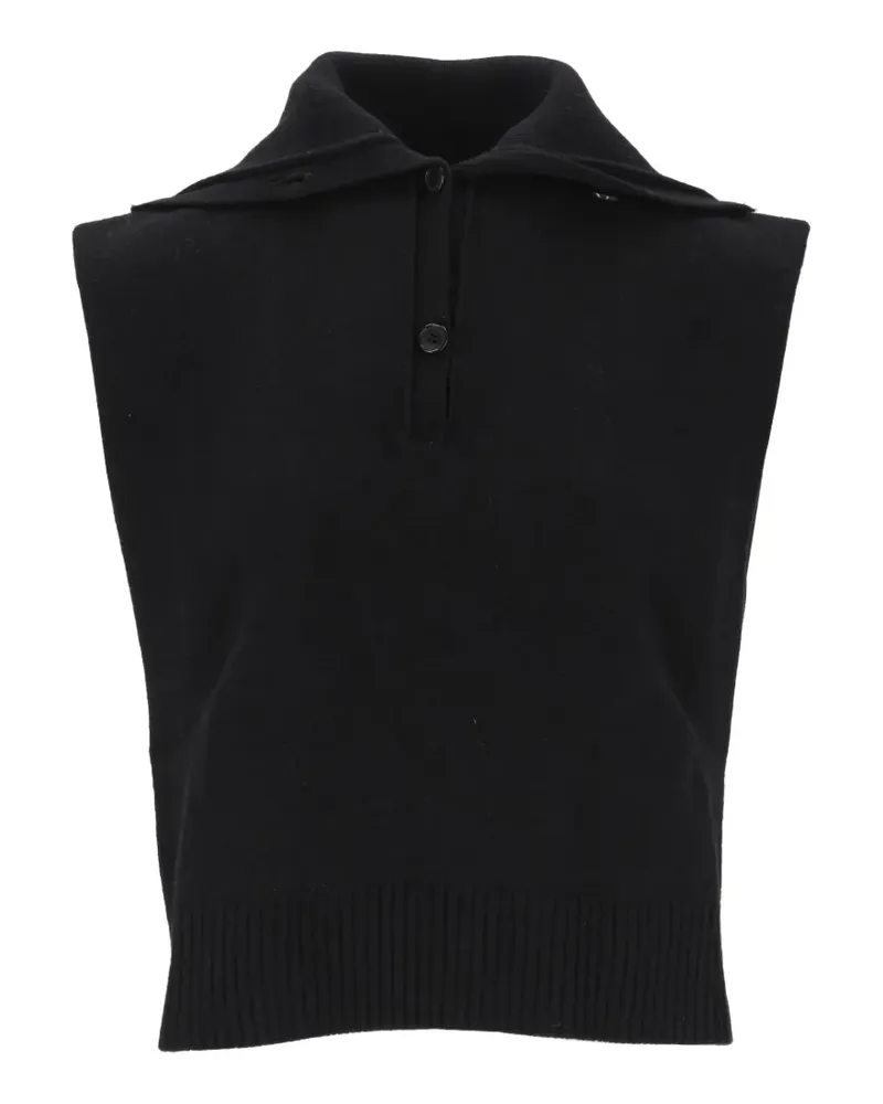 Mauro Grifoni sleeveless button-up sweater - Schwarz Schwarz