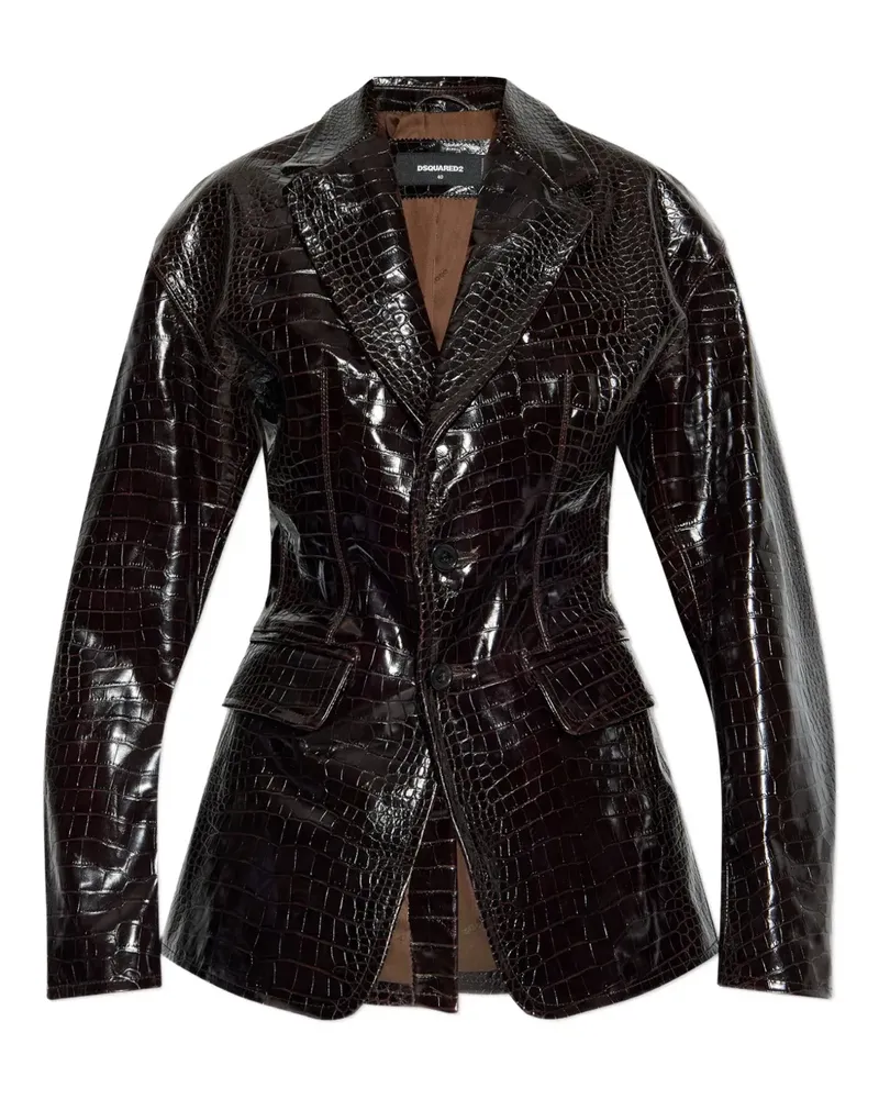 Dsquared2 Blazer mit Kroko-Effekt - Braun Braun