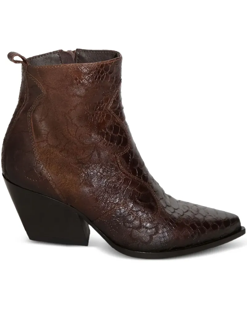 Elena Iachi 75mm embossed heeled boots - Braun Braun