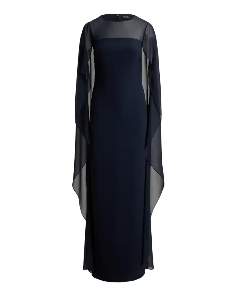 Ralph Lauren Georgette-Maxikleid mit Cape-Overlay - Blau Blau