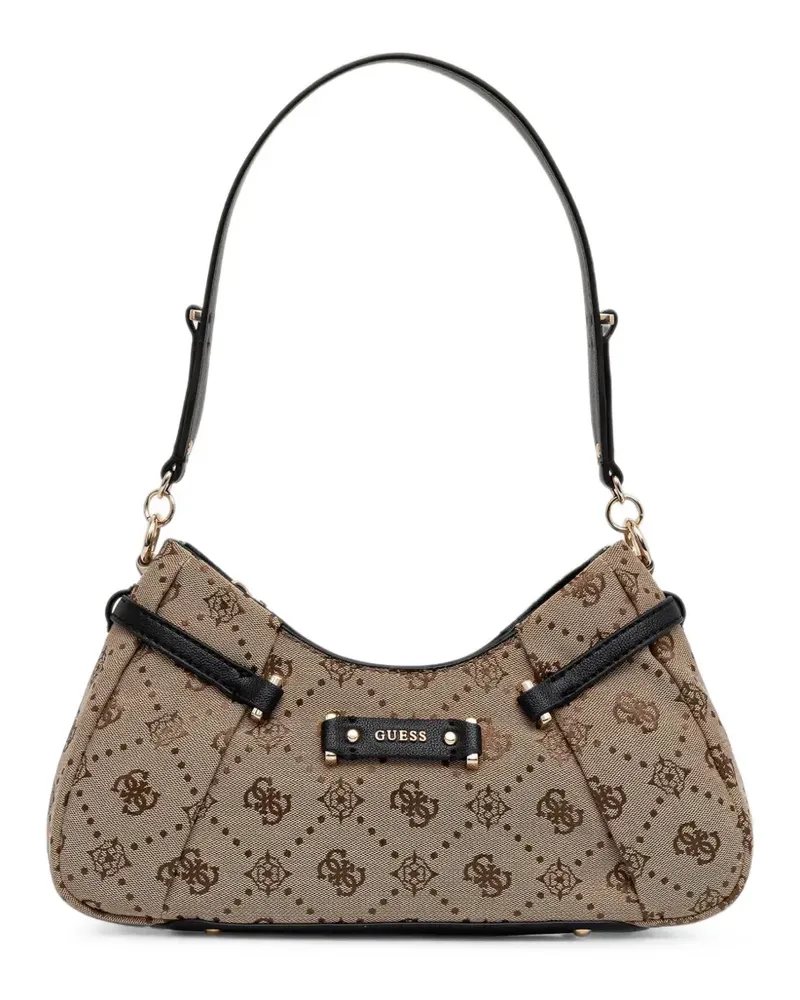 Guess Dorothy monogram-print logo-plaque shoulder bag - Braun Braun