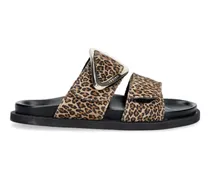 Dreamer Buckle Sandalen mit Leoparden-Print - Braun