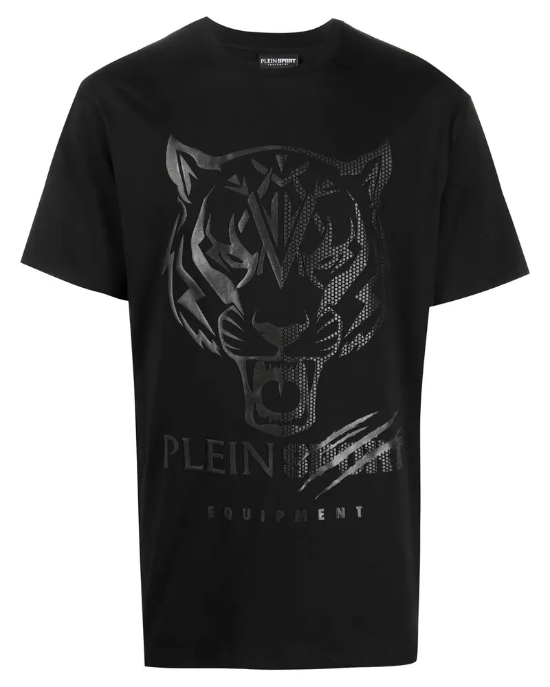 Philipp Plein T-Shirt mit Tigerkopf-Print - Schwarz Schwarz