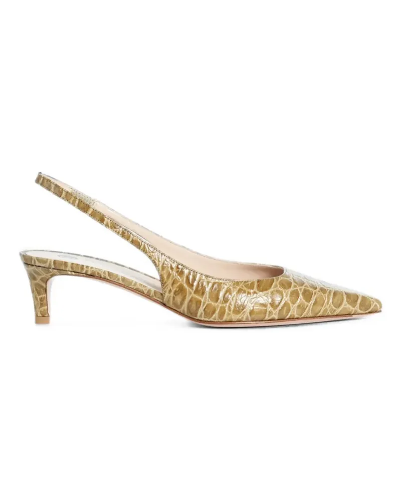FESTA Milano Mixia crocodile-embossed leather heeled pumps - Grün Grün