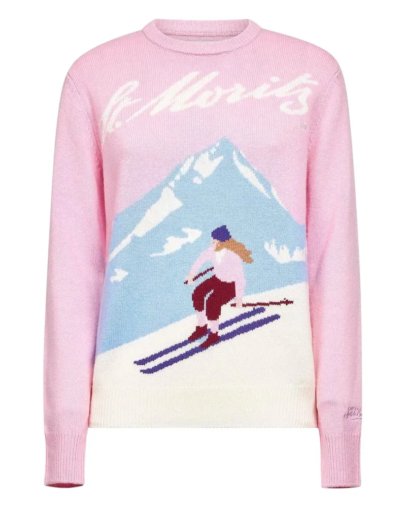 MC2 Saint Barth ski-motif crew-neck sweater - Rosa Rosa