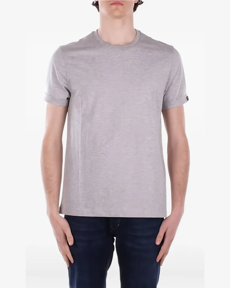 Fay T-Shirt mit Logo-Etikett - Grau Grau