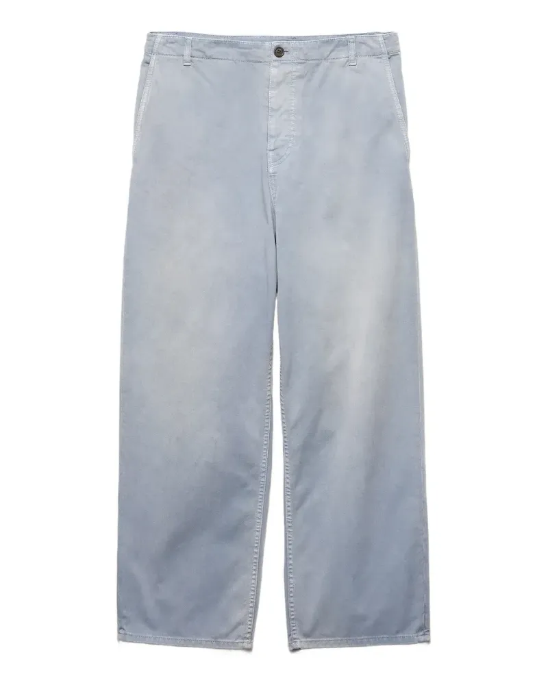 Prada washed gabardine trousers - Blau Blau
