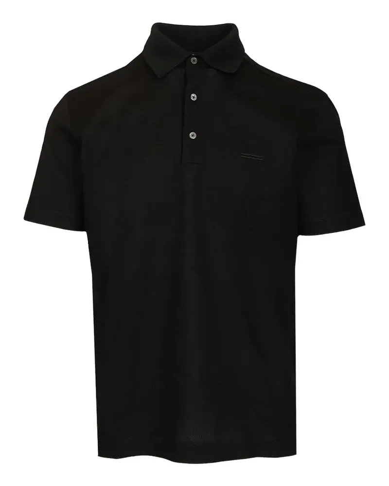 Ermenegildo Zegna logo-embroidered polo shirt - Schwarz Schwarz