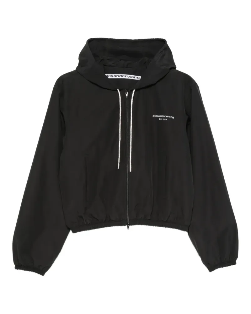 Alexander Wang logo-print hooded jacket - Schwarz Schwarz