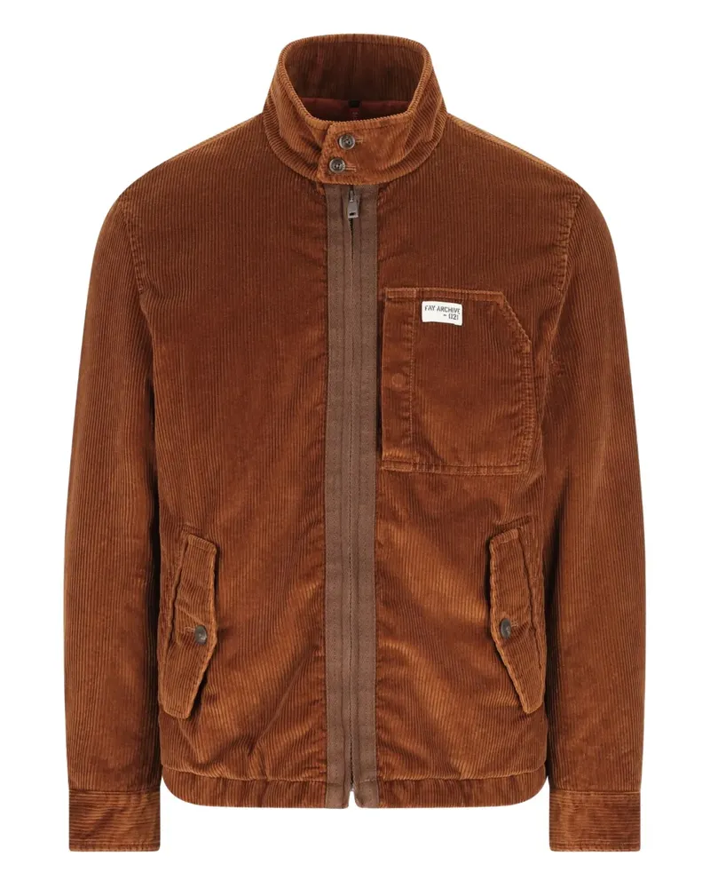 Fay high-collar corduroy jacket - Braun Braun