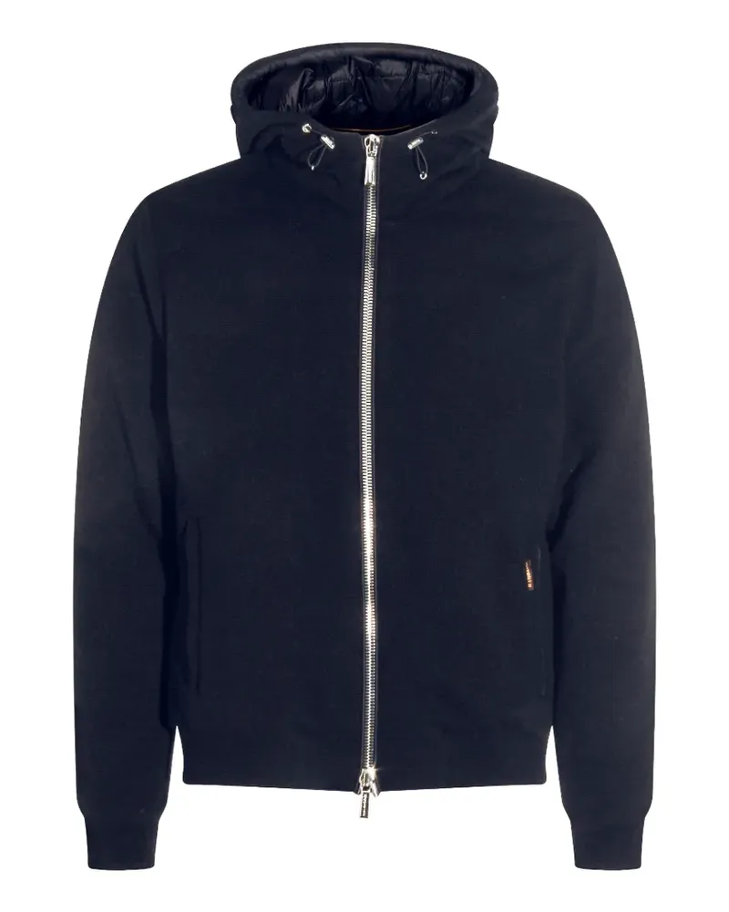 MOORER hooded wool-blend jacket - Blau Blau