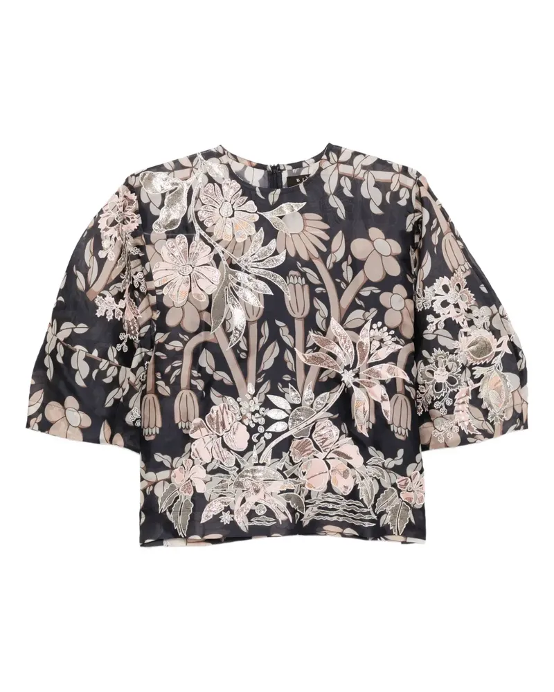 Biyan Bluse mit Blumen-Print - Blau Blau