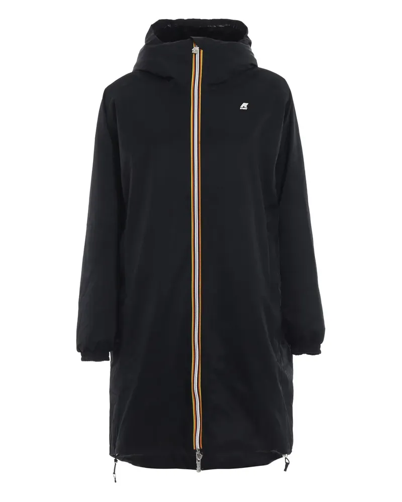 K-Way hooded zipped parka - Schwarz Schwarz