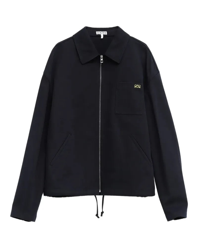 Loewe logo-embroidered zip-up jacket - Blau Blau