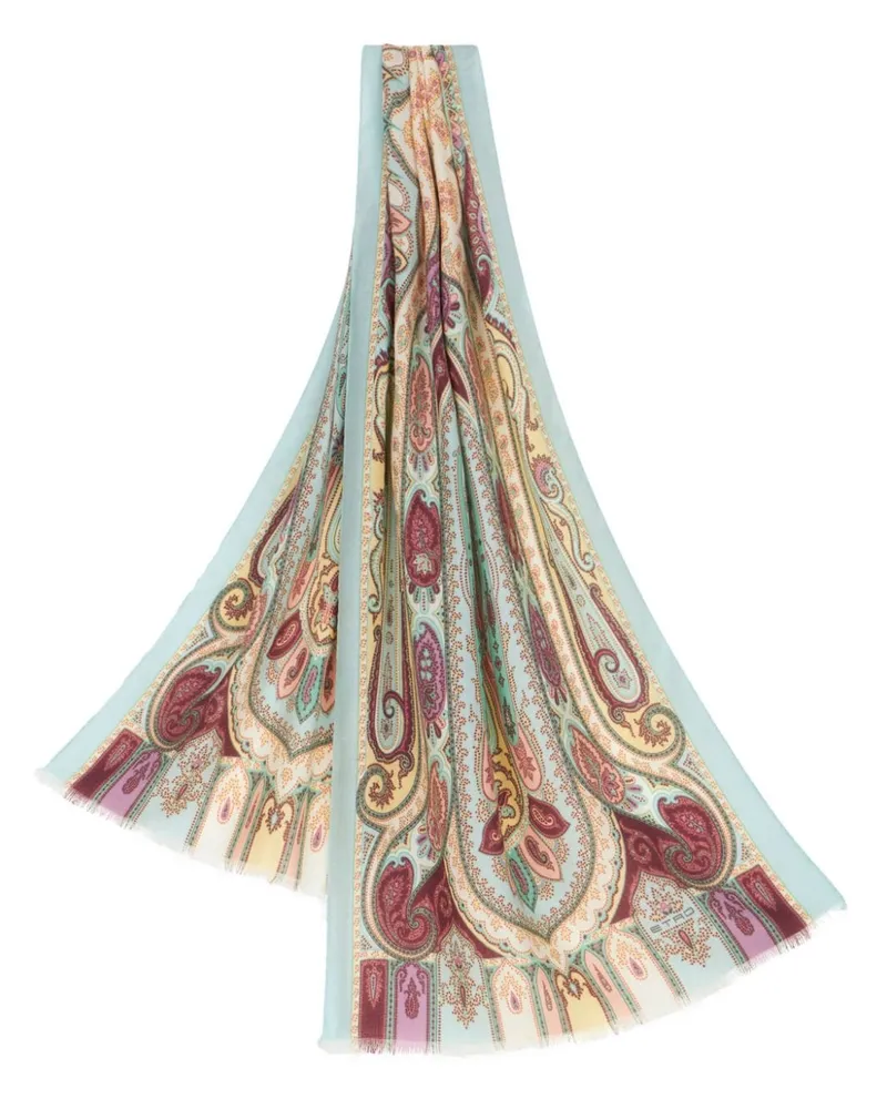 Etro Schal mit Kaschmiranteil - Blau Blau