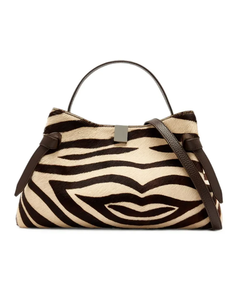 YUZEFI Gyoza Tote Bag mit Animal-Print - Nude Nude