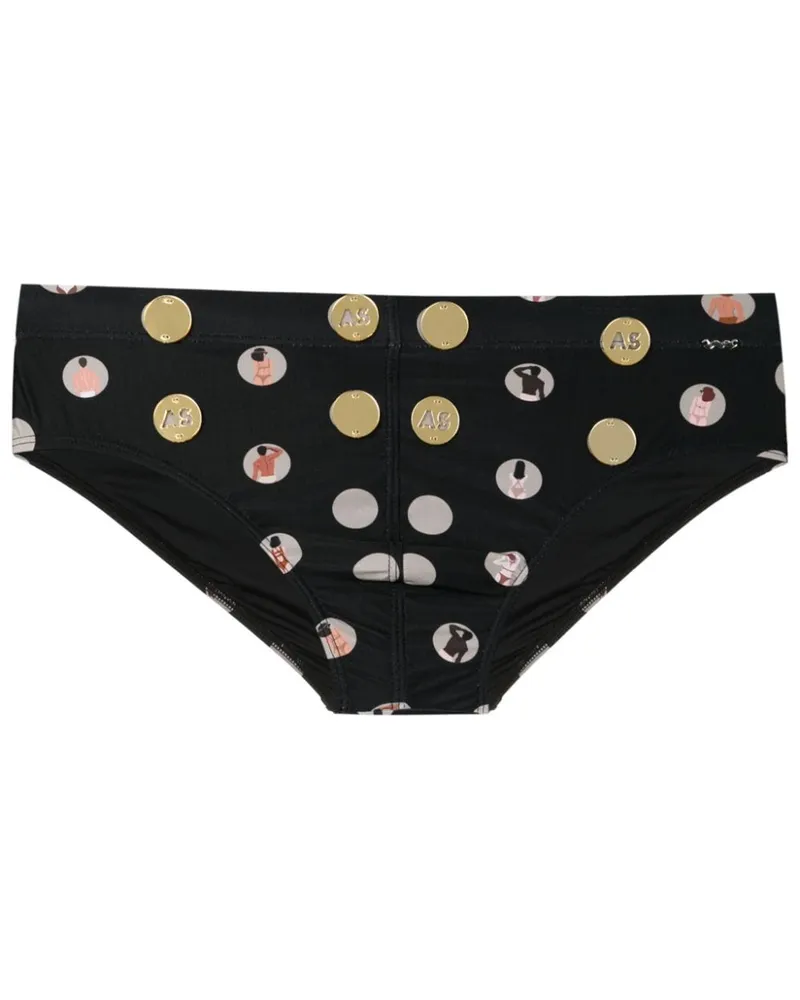 Amir Slama Badehose mit grafischem Print - Schwarz Schwarz