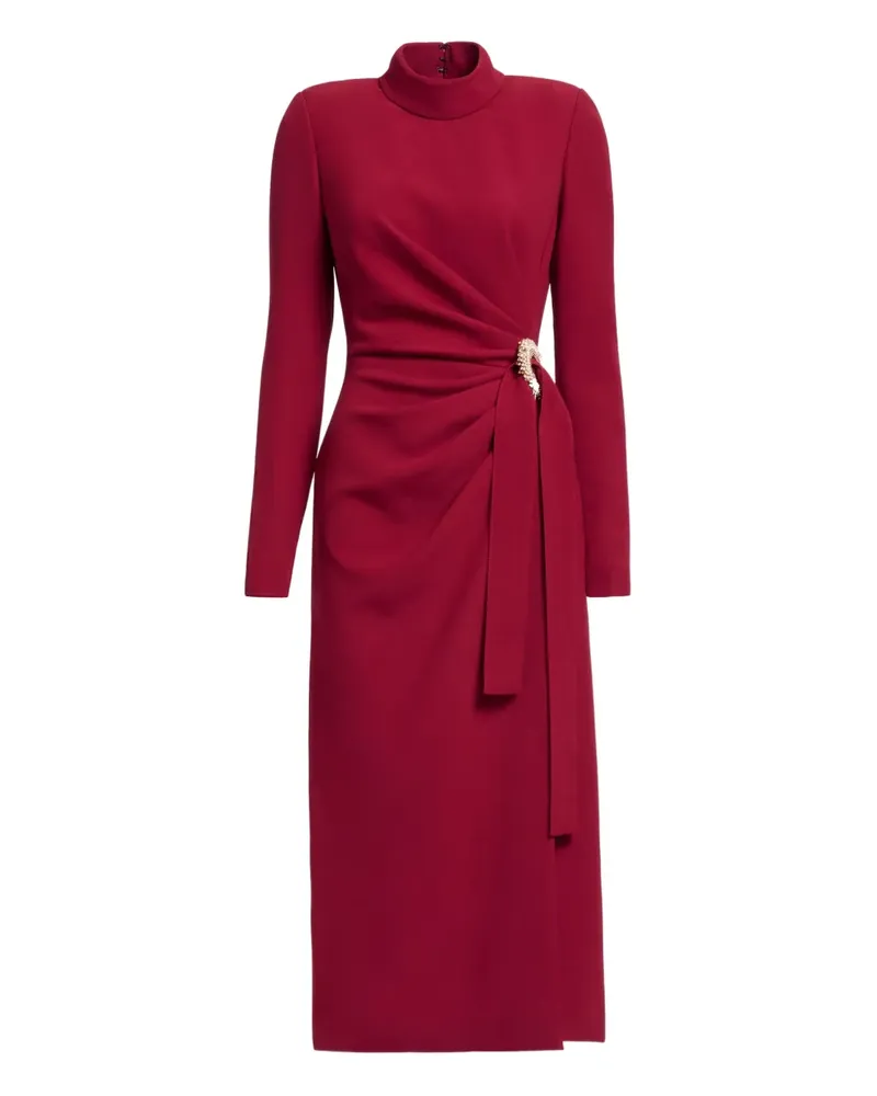 Elie Saab Midikleid mit Kristallen - Rot Rot