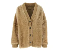 Cardigan aus Shearling - Nude