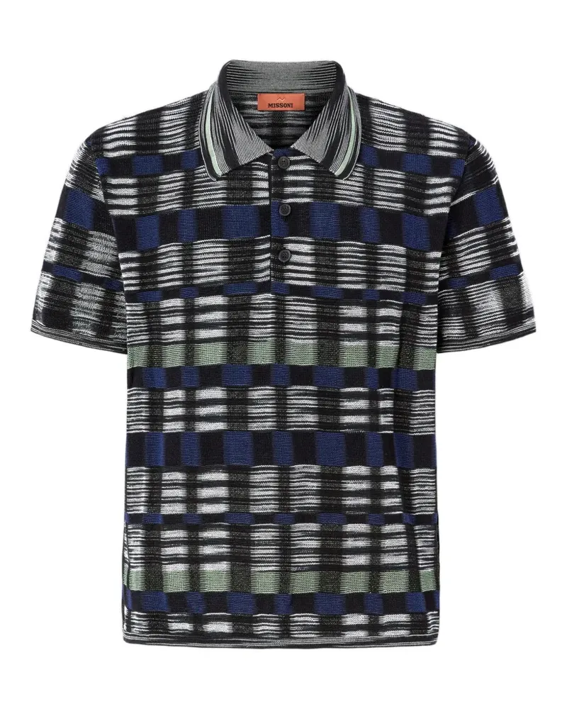 Missoni check-pattern buttoned polo shirt - Schwarz Schwarz