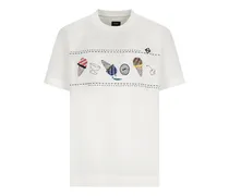 ice cream-embroidered T-shirt - Weiß