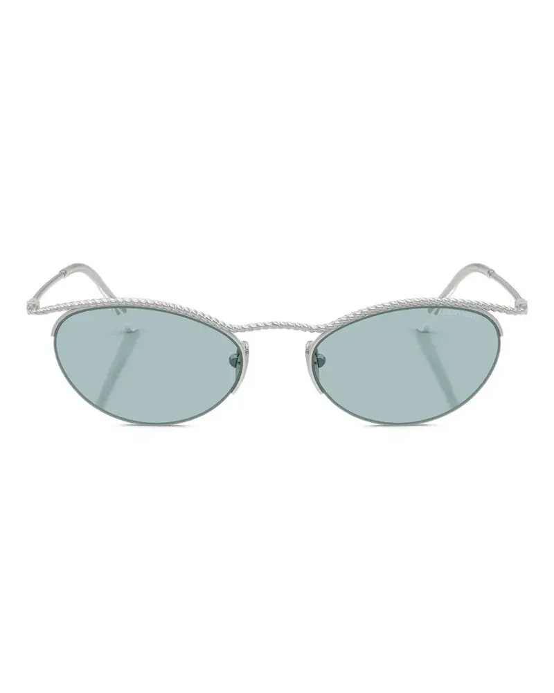 Giorgio Armani braided oval-frame sunglasses - Silber Silber