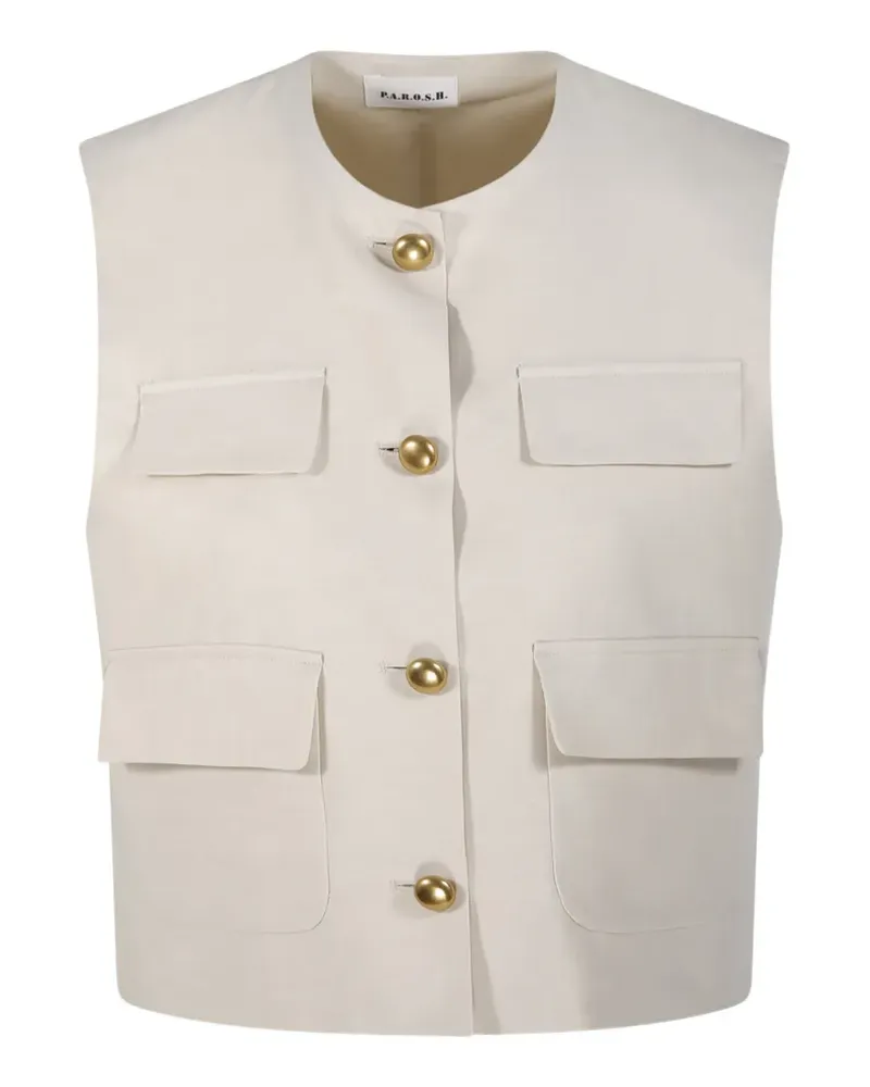 P.A.R.O.S.H. P.A.R.O H. flap-pocket waistcoat - Nude Nude
