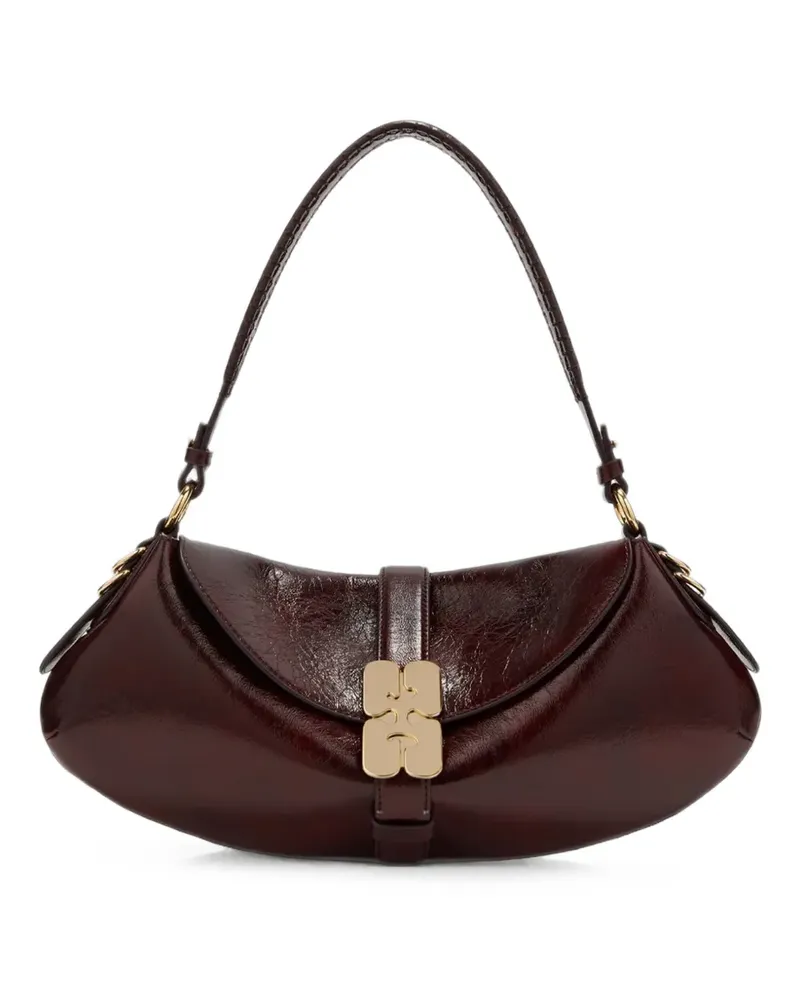 Ganni B-Kat deep-shine shoulder bag - Rot Rot