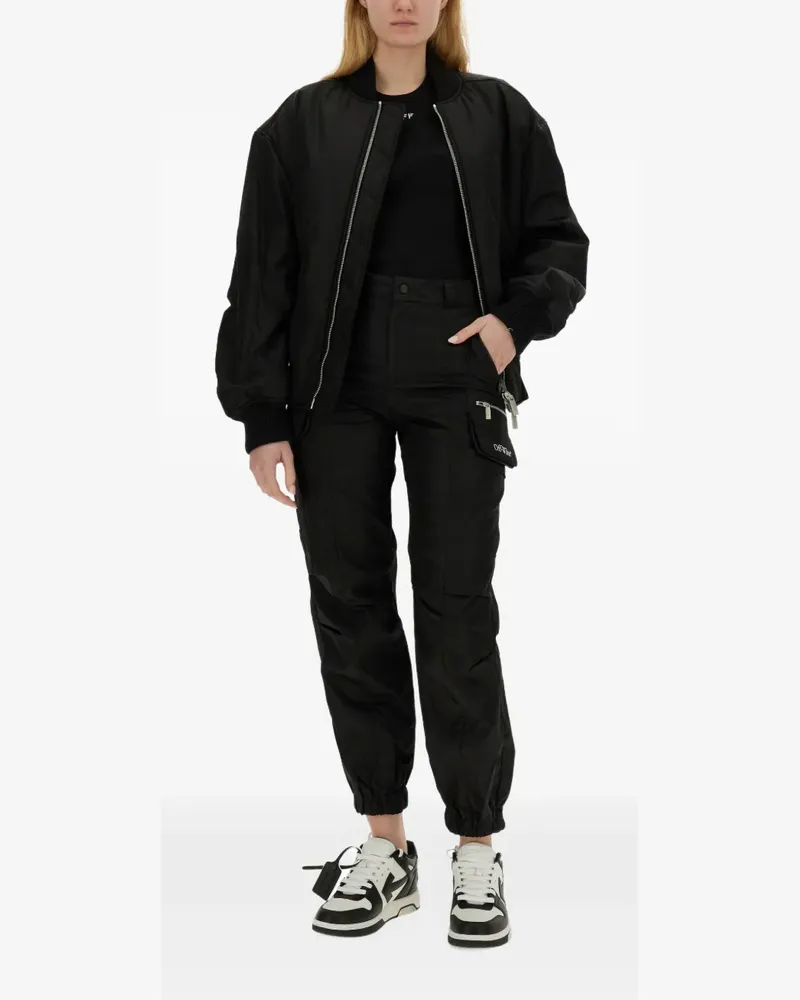 OFF-WHITE zip-up bomber jacket - Schwarz Schwarz