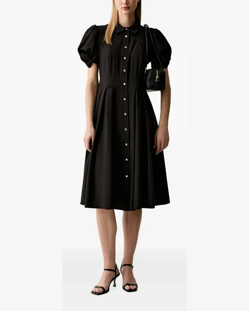 DKNY Midikleid mit Puffärmeln - Schwarz Schwarz